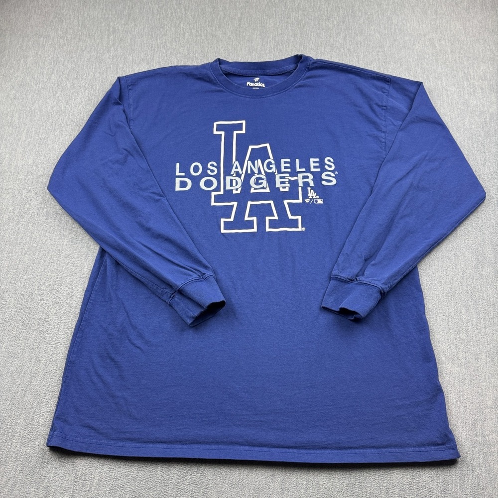 Los Angeles Dodgers Fanatics Shirt Mens 2XL Blue Long Sleeve Mlb Baseball Cotton